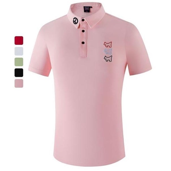 Fashion Pria | Polo Shirt Baju Pria Golf Polyester Chest Three Dog Scy-010 Kekinian