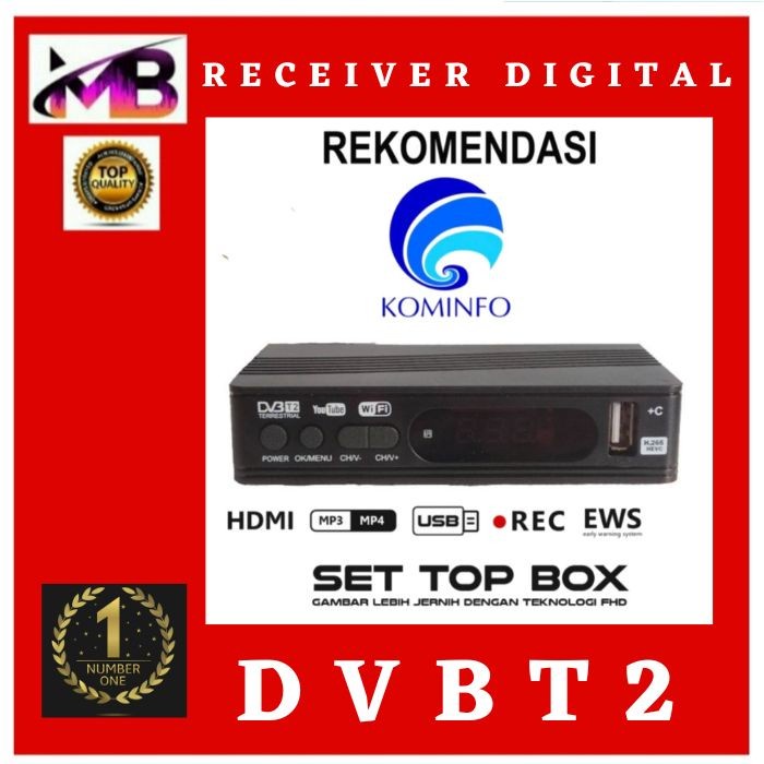 [Original] Receiver Tv Digital Receiver Digital Tv Set Top Box Dvb-T2 Teresterial Terbaru