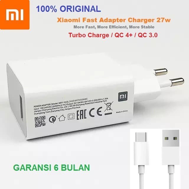 [Original] Charger 27W Turbo Charge Poco X3 / X3 Nfc Fast Original Xiaomi  Cable Diskon