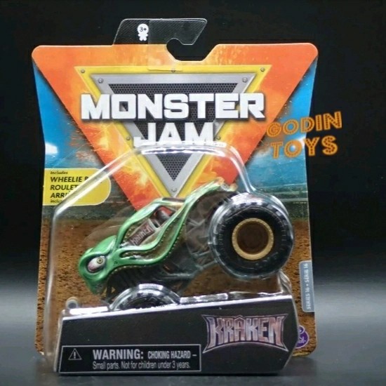✅COD Monster Jam 2021 Kraken Mix 16 Spin Master Trucks Wheelie Bar Diskon