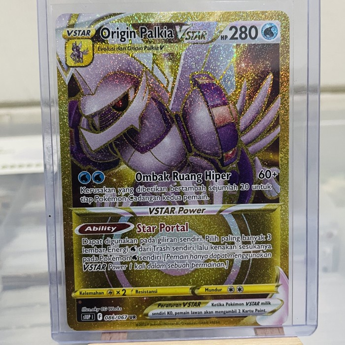 ✅COD Origin Palkia Vstar V Star Ultra Rare Gold Ur Kartu Pokemon Indonesia Berkualitas