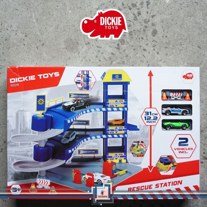 ✅COD Dickie Toys Rescue Station Garage Hotwheels Majorette Compatible Diskon