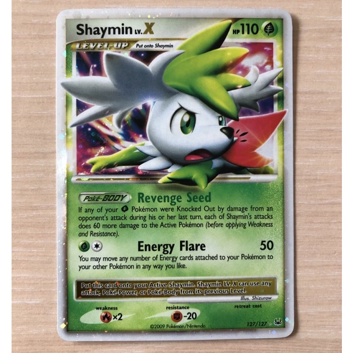 ✅COD Shaymin Lv X 127/127 Ultra Rare Pokemon Tcg Card Kartu Charizard Ex Limited