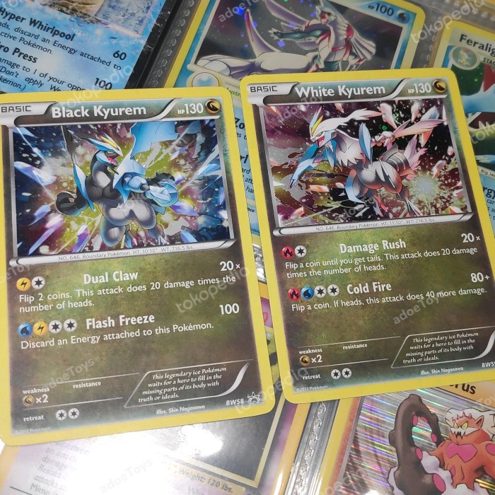 ✅COD Black White Kyurem Kartu Pokemon Holo Rare No V Vmax Sr Hr Charizard Limited