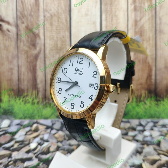 ✅New Ori QQ Qq Jam Tangan Pria Wanita Kulit Hitam A462J104Y Original Terbatas