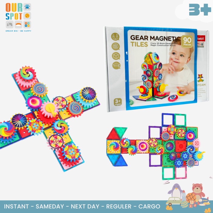 ✅New Magnetic Tiles Gear - Kebo - Mainan Edukasi Limited