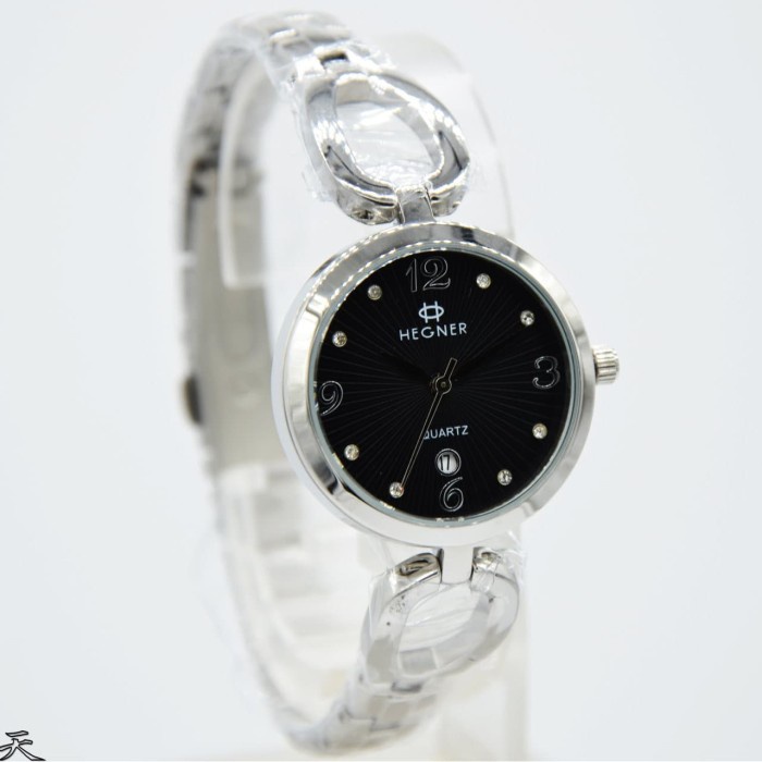 ✅New Ori Hegner 5037Ls / Hegner 5037 - Jam Tangan Wanita Original - Silver Htam Limited