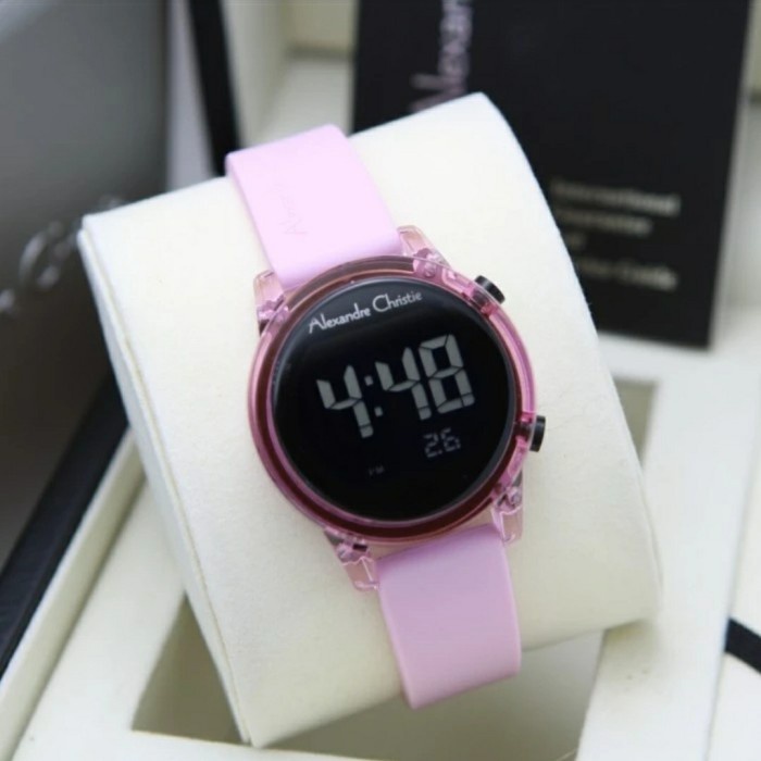 ✅New Ori Alexandre Christie Ac9368 Ac 9368 Digital Wanita Original. Pink Limited