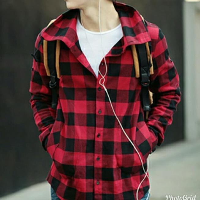 Rikky Kemeja Jaket Fashion-Jaket Kemeja Kotak Kota-Kemeja Pria Keren-