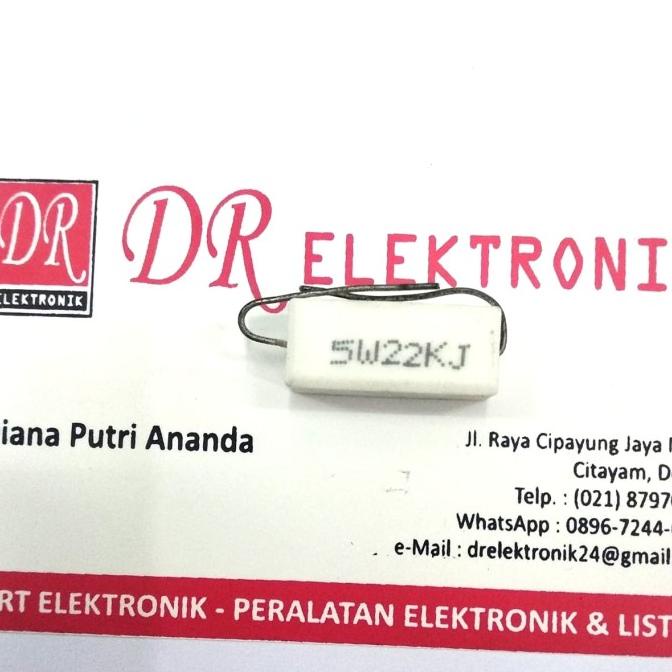 Diskon Resistor tahanan 5w 22k 22kohm 22 kilo 5watt 5 watt ohm 22kilo 5w22kj dre3 Buru Order