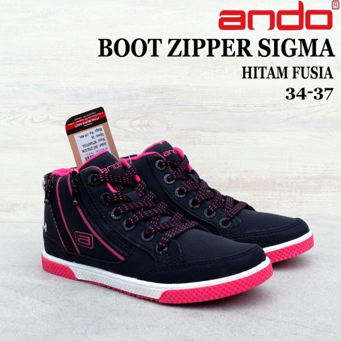 sekolah SD SIGMA sekolah anak ANDO Sepatu perempuan - ZIPPER sepatu 34