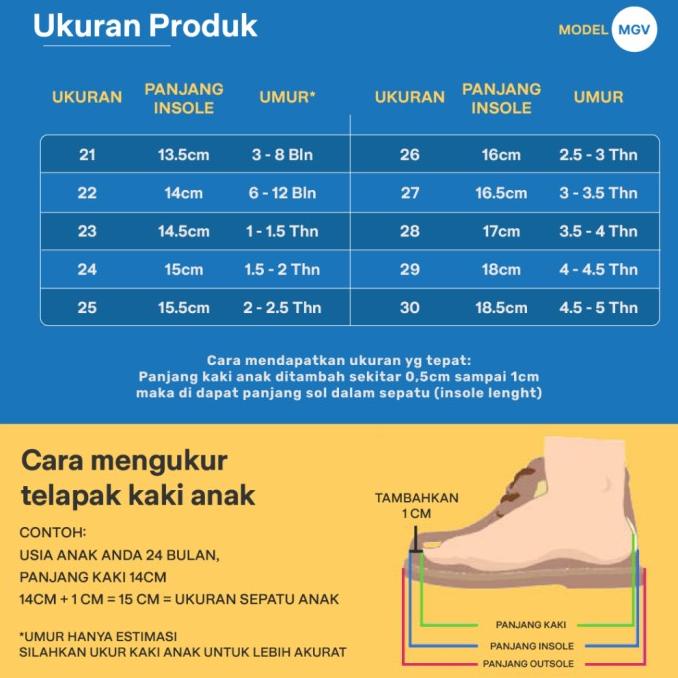 MGV Sepatu Sneaker LED Anak Laki Laki Perempuan Sport Usia 1 - 5 Tahun