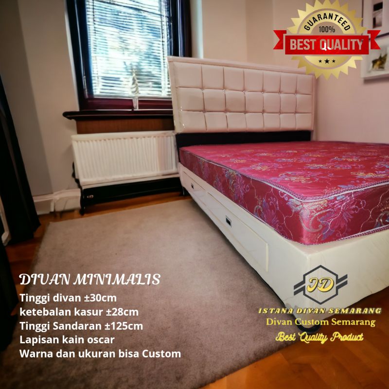 DIVAN DIPAN TEMPAT TIDUR SANDARAN MINIMALIS LACI MOTIF BALOK