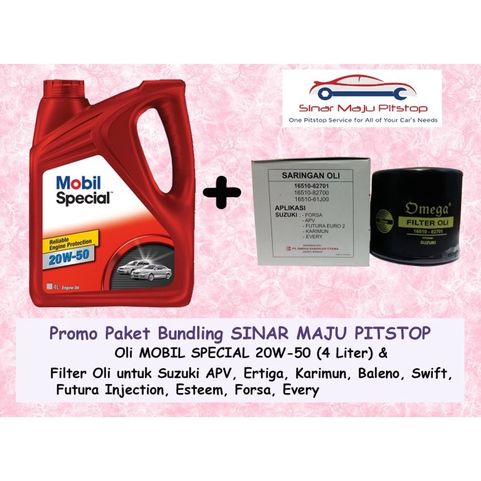 ✨Baru Paket Exxon Mobil Special 20W-50  Filter Oli Suzuki Swift  Esteem Diskon