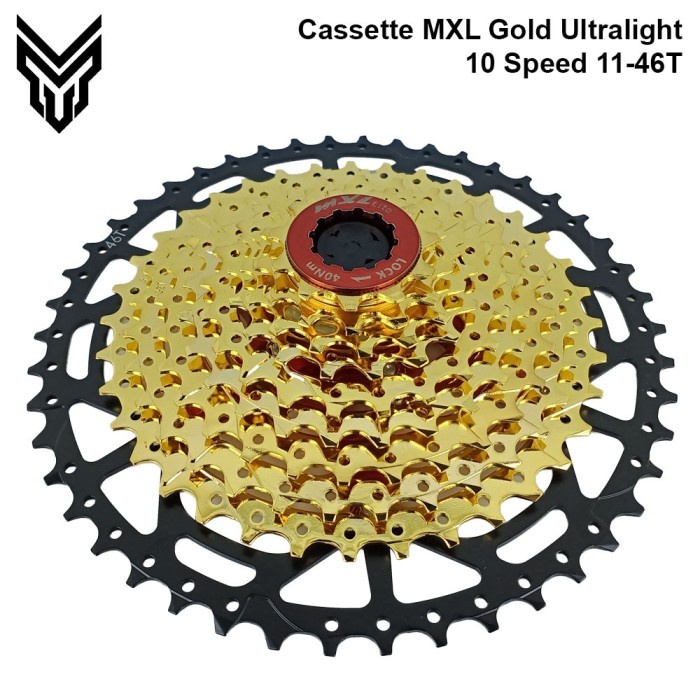 [Baru] Sprocket Cassette Mxl 10 Speed 11-46T Gold Ultralight Berkualitas
