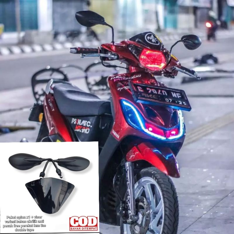 paket visor variasi mio smile mio j mio m3 plus kaca spion x1 pnp mio