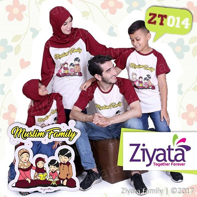 [COD] Baju Keluarga Sarimbit Kaos Keluarga Kaos Couple Ziyata Zt 14 Putih Terbatas
