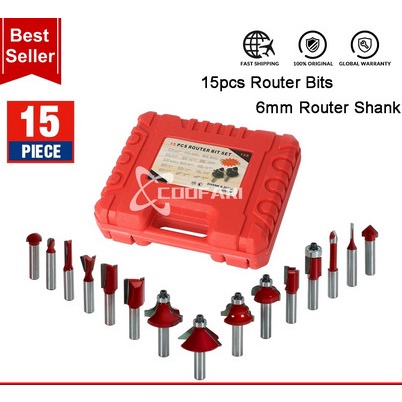 [New] Mata Router Set Mata Profil 6Mm Mata Trimmer Set Router Bit Set 15 Berkualitas