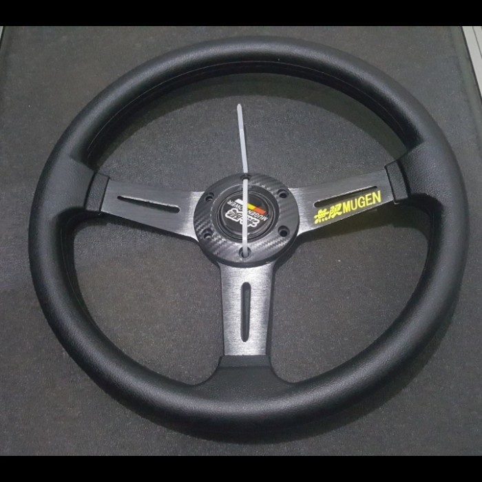 ✅Termurah Stir Mobil Racing 14 In/Stir Mobil Asli Bahan Besi Kombinasi Kulit Ori Terbaru