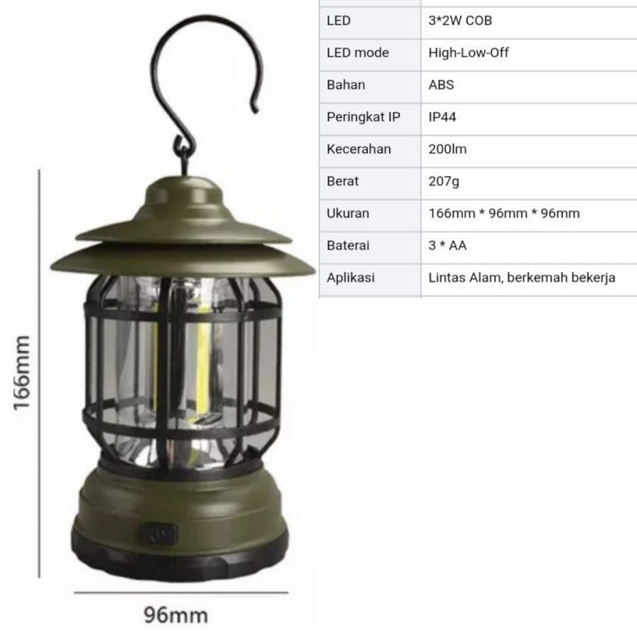 Lampu Camping Tahan Lama - Lampu Camping Baterai - Lampu Tenda Gantung Camping Outdoor - Lampu