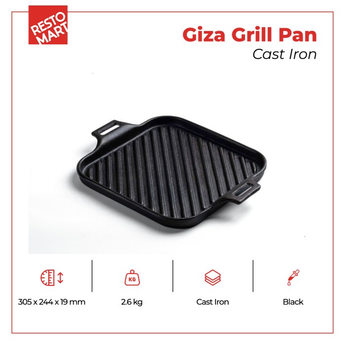 Giza Grill Pan - Restogrill - Cast Iron(2294042)