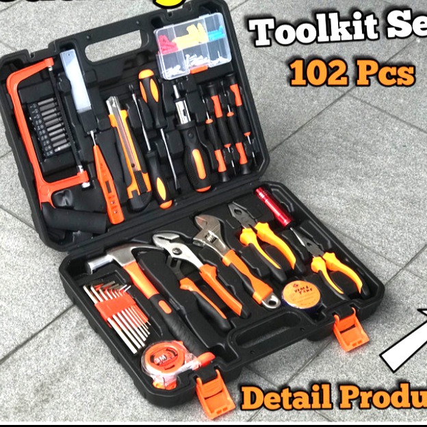 ✅New Toolset Toolkit Toolbox Toolset Toolkit Toolbox 102Pcs Terbatas