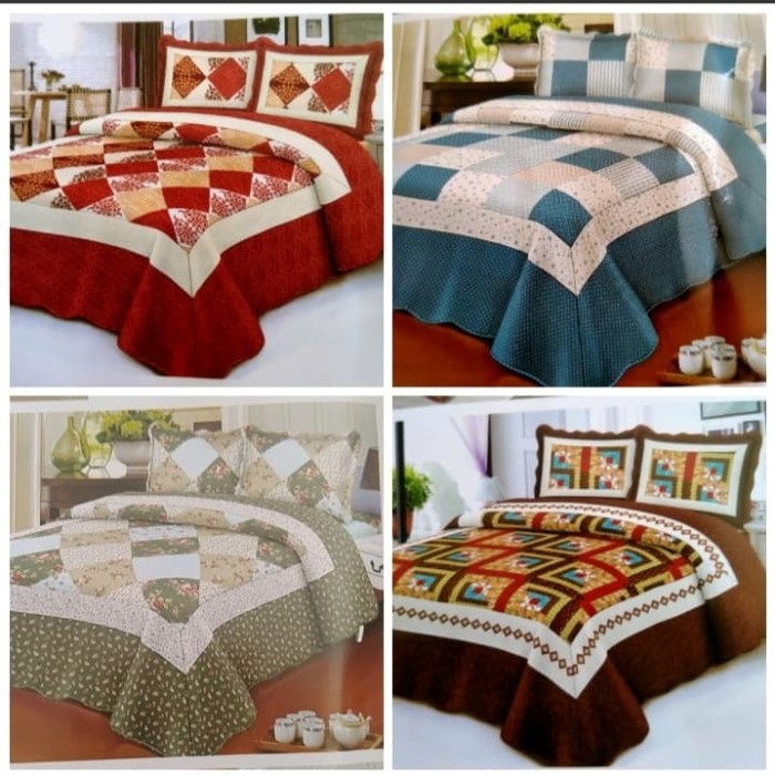 ✅Ori Bedcover Vintage Shabby/ Quilting 220X230Cm Terbaru