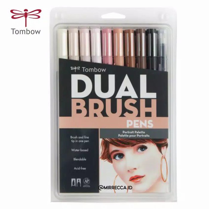 

Gaya Tombow Abt 10 Colors Set Portrait Pallete Series Dual Brush Pen