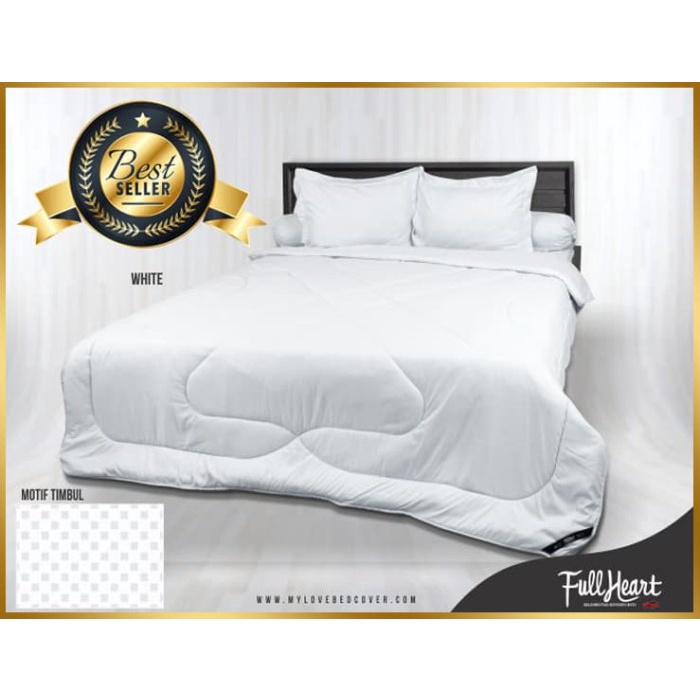 ✅Ori Sprei Polos Full Heart My Love White King 180 X 200 Terbaru