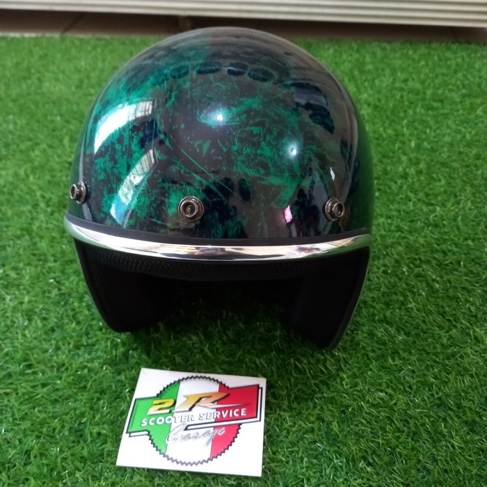✅Sale Helm Half Face Abstral Hijau Limited