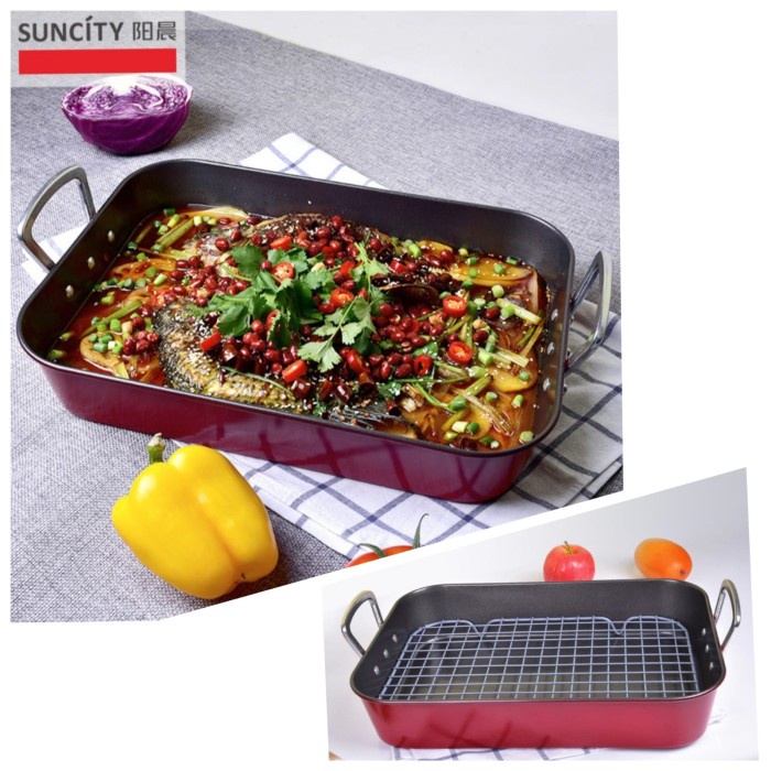 

✅Original Suncity Scyc80197 Roaster With Rack / Loyang Panggang Bbq Daging Sayur Limited