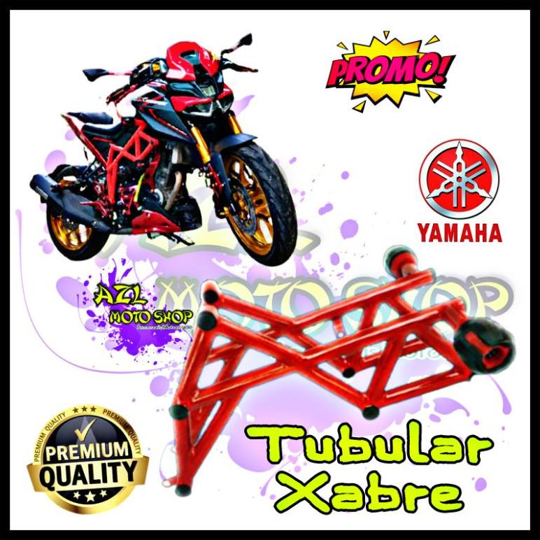 Ready Tubular Xabre crash bar pelindung body adventure touring turing yamaha besi pengaman aksesoris