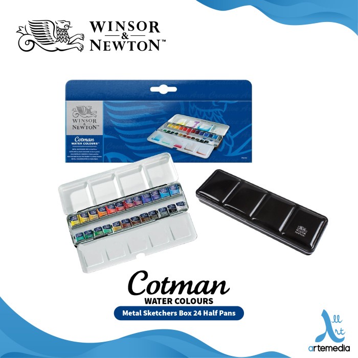 

✨Ready Cat Air Winsor Newton Cotman 24 Half Pan Metal Sketchers Watercolor Limited