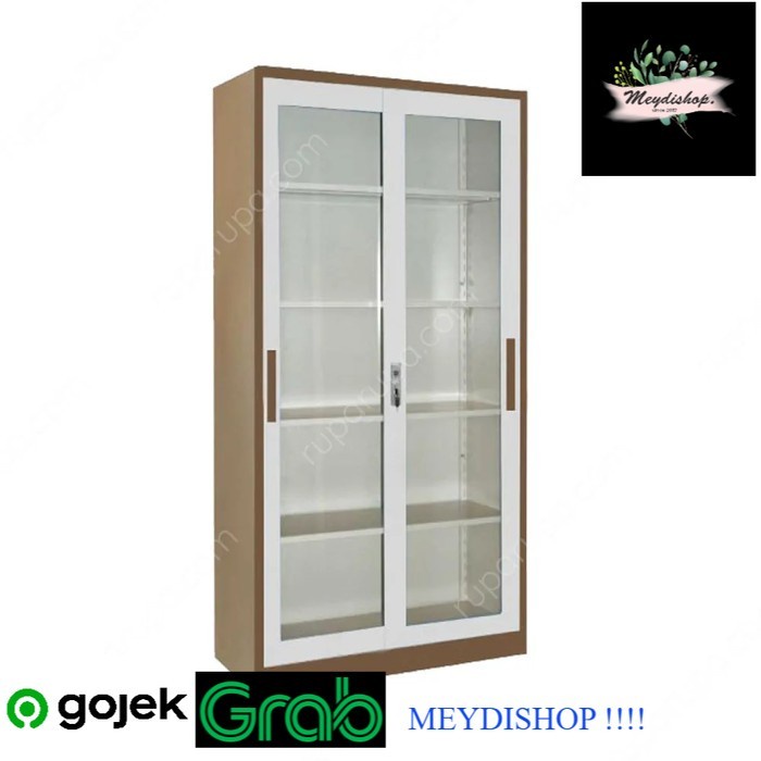 

✨Ready Krisbow Lemari Besi Arsip Pintu Kaca Sliding Geser 90X40X185 Cm Limited