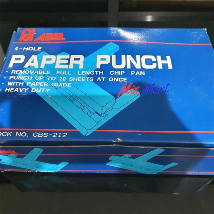 

✨Ready Abel 4 Hole Paper Punch Cbs 212 / Pembolong Kertas 4 Lubang Terbatas