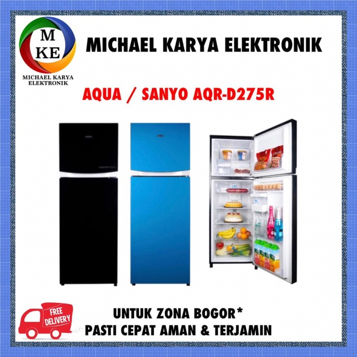 ✨Original Kulkas Aqua 2 Pintu  Glass Door  Aqrd275R  Aqr-D275R  Aqr-D275 Terbaru