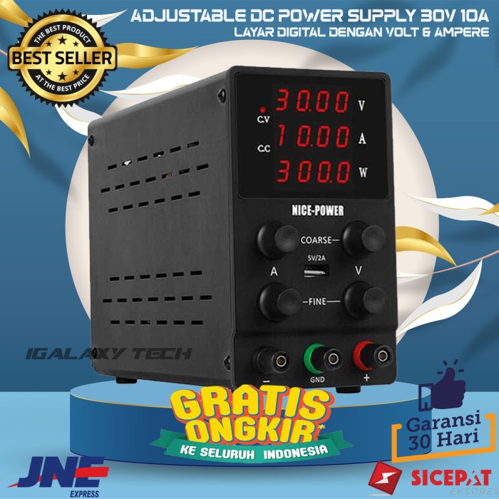 ✨Ori Adjustable Dc Power Supply 30V 10A Nice Voltase  Ampere Layar Digital Terbaru
