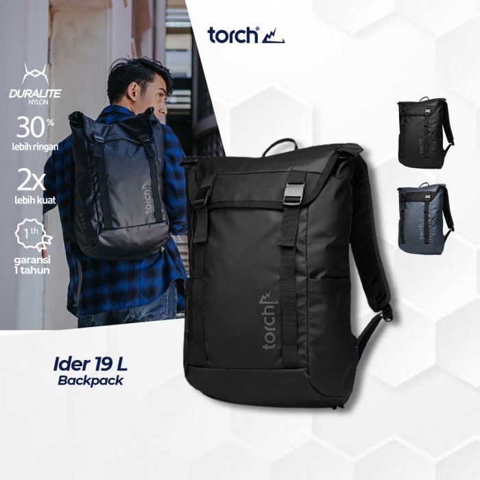 ✨New Torch Tas Ransel Ider Hitam 19L Limited