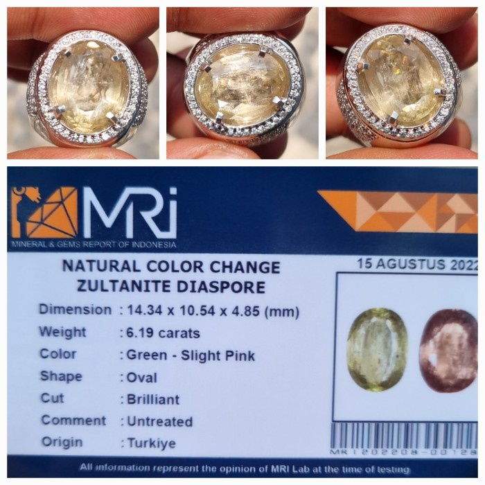 ✨Termurah Batu Color Change Zultanite Diaspore Turkiye Memo 6.19 Crt Diskon