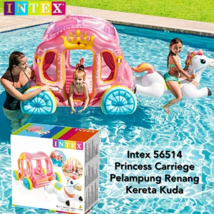 Ready Pelampung Renang Anak Intex 56514 Princess Carriage / Ban Renang Jumbo