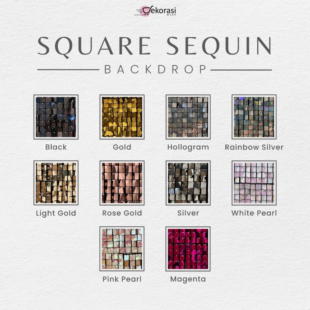Terlaris Termurah Square Sequin Tile Backdrop / Sequin Backdrop / Dekorasi Dinding / Dekorasi Pesta 