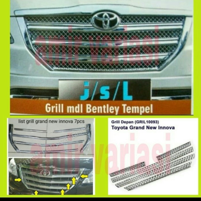 ✅Ready Paket List Grille Chrome  Grill Model Bentley Grand Innova 2012-2015 Diskon