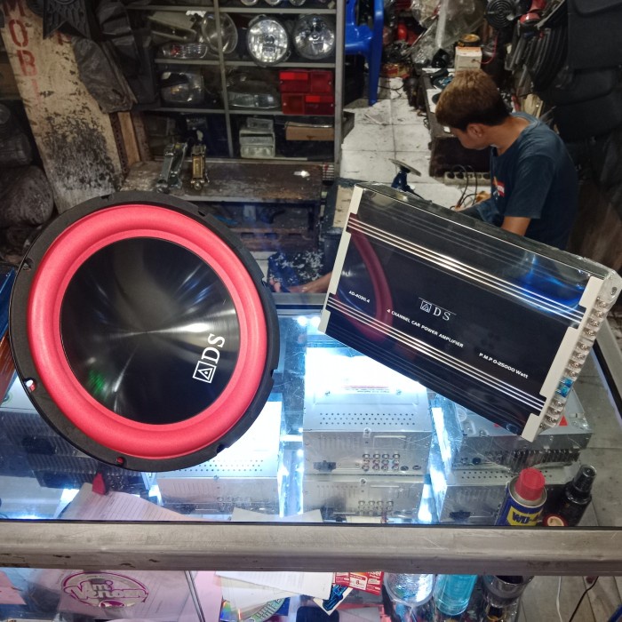 ✅New Ori Power Ads Seri Ad-4030.4 And Subwoofer Ads Seri Ad-1286 Audio Mobil Terbaru