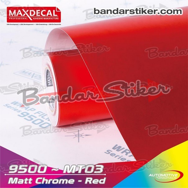 ✅New [Roll] Maxdecal 9500 Mt03 Red Matte Chrome Premium Car Wrap Metallic Terbaru