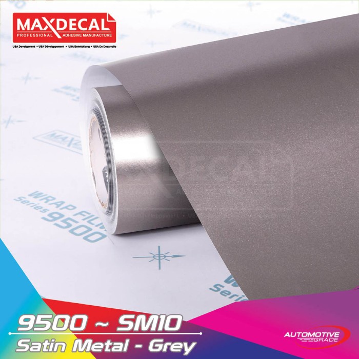 ✅New [Roll] Maxdecal 9500 Sm10 Satin Metal Grey Premium Wrap Wet Look Berkualitas