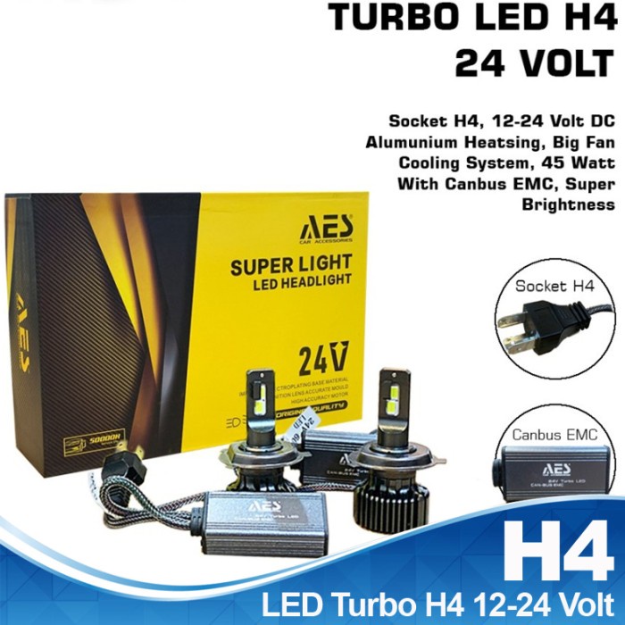 [Original] H4 24V - Lampu Led Turbo H4 12-24 Volt  Turbo Led Headlight H4 24V Terbatas