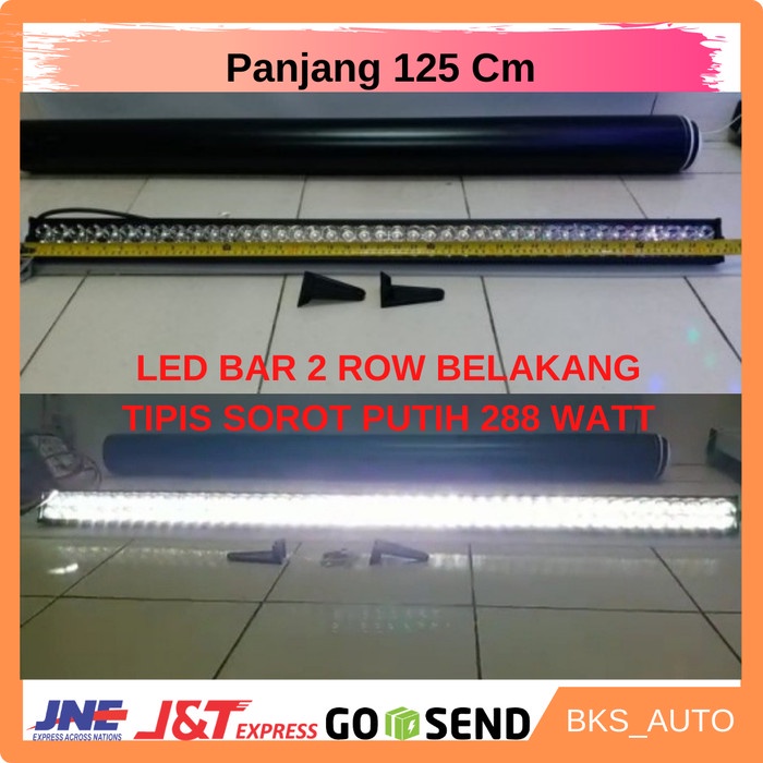 [Original] Lampu Led Mobil Bar 2 Row Belakang Tipis Sorot Putih 125Cm 288 Watt Diskon