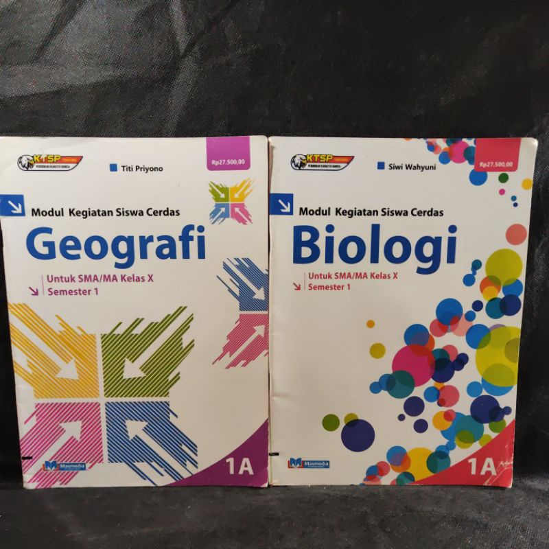 Buku Modul Kegiatan Siswa Cerdas Geografi dan Biologi kelas 10, X, SMA, 1A, KTSP, Titi Priyono, Siwi