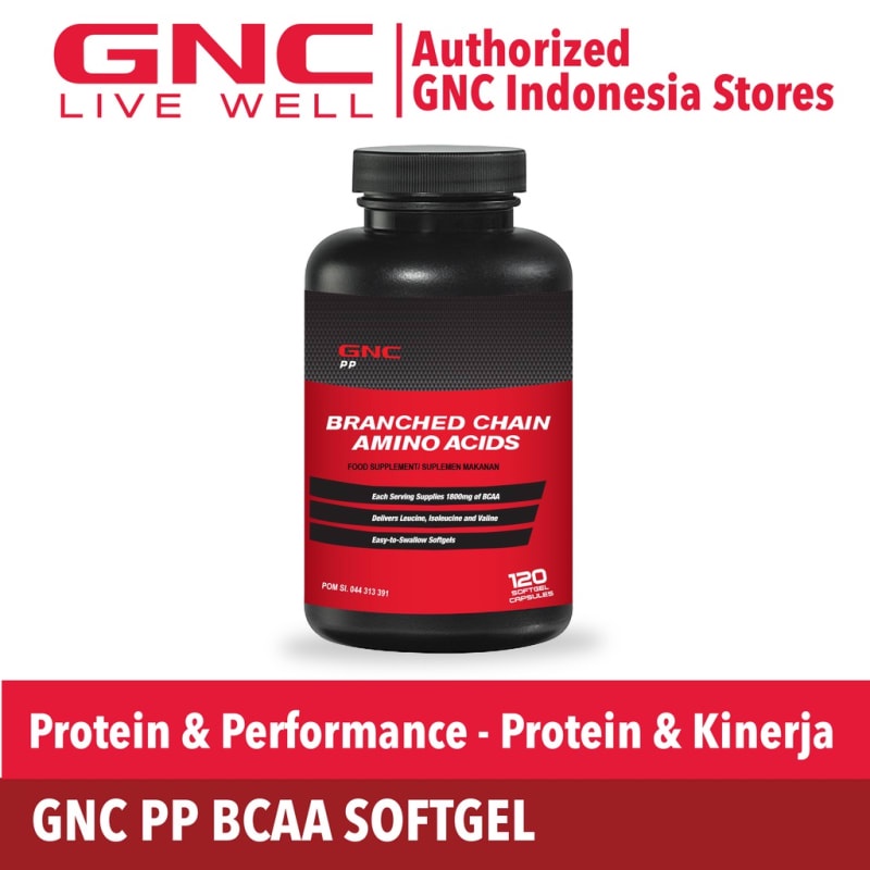 GNC Branched Chain Amino Acids - 120 kapsul lunak (677267) SUPLEMEN exp 07/26