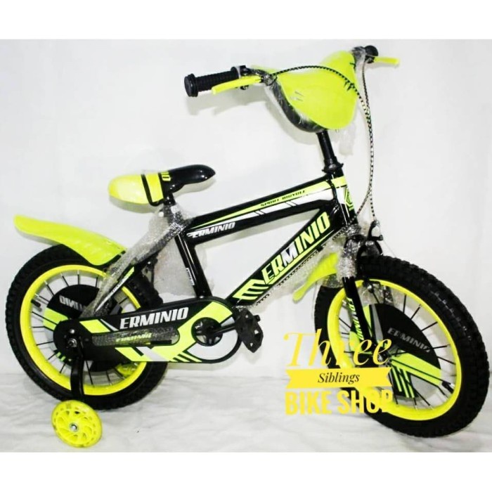 ✨Original Sepeda Anak Laki Laki Erminio 16 Inch Warna Kuning Limited